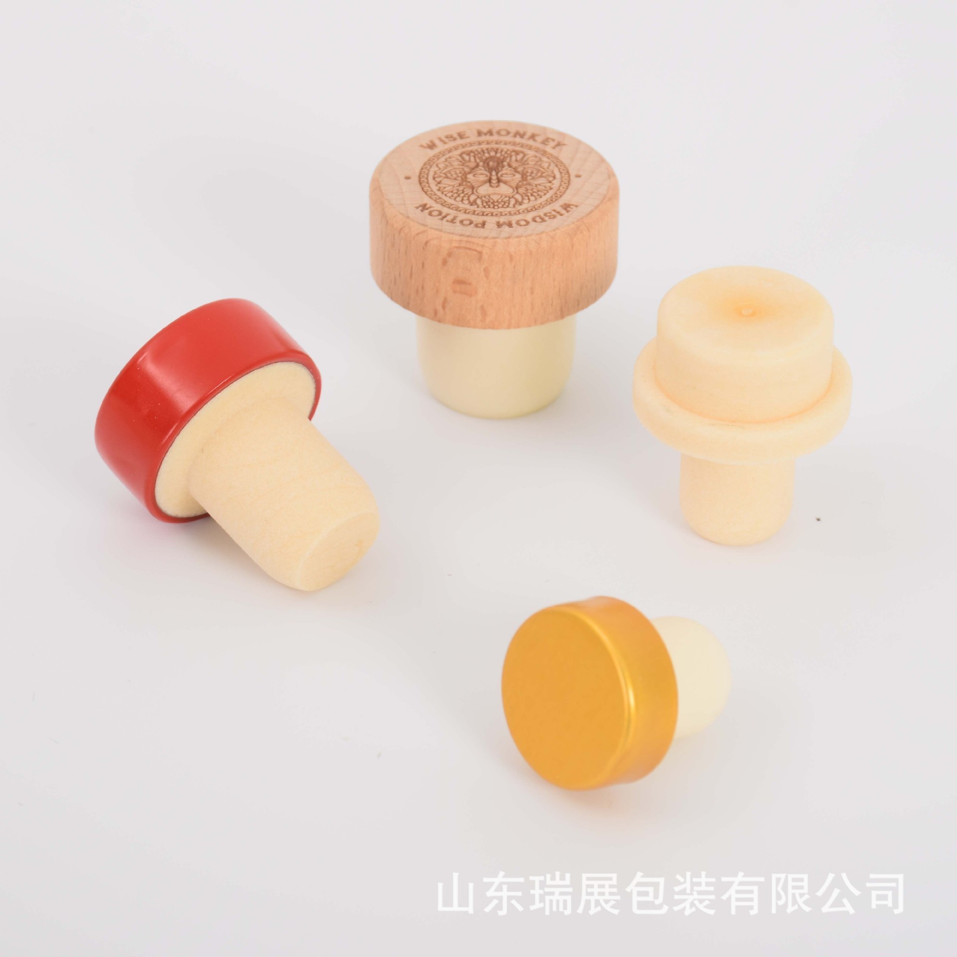 Spot Wholesale T-Shaped Polymer Sealed Oak Red Wine Aromatherapy Glass Bottle Solid Wood Stopper Wine Bottle Stopper