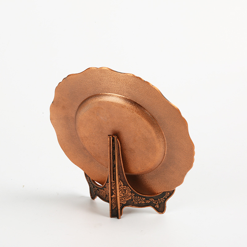 in stock Trumpet Flower Award Plate Metal Crafts Retirement Commemorative Annual Meeting Ornament Plate Zinc Alloy Commemorative Plate Wholesale