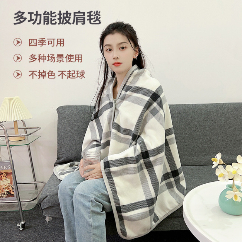 Кросс-бордерный модный женский плед в серо-белую клетку, теплый, стильный, высококачественный и яркий плед оптом