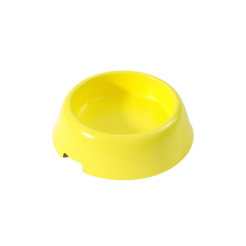 Puppy and Kitten Plastic Pet Bowl Candy Color Dog Bowl Round Single Bowl Cat Bowl Food Bowl Yellow Pet Food Bowl Rice Bowl