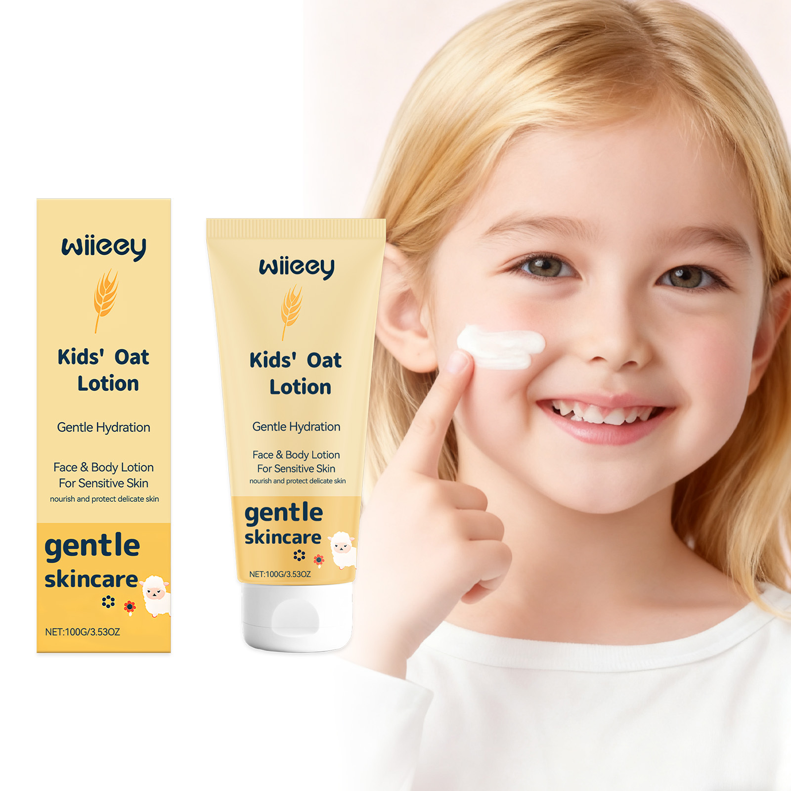 Wiieey Children's Oat Moisturizing Milk Gentle Hydration Dry Skin Care Children's Soft Skin Barrier