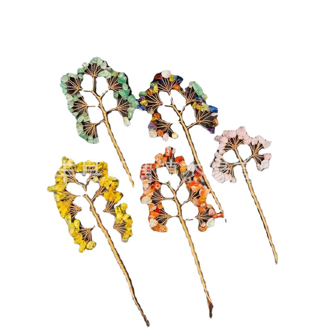 Cross-Border Fortune Crystal Fortune Tree Ornaments Copper Wire Semi-Finished Crystal Tree Handmade DIY Materials Fortune Tree Accessories