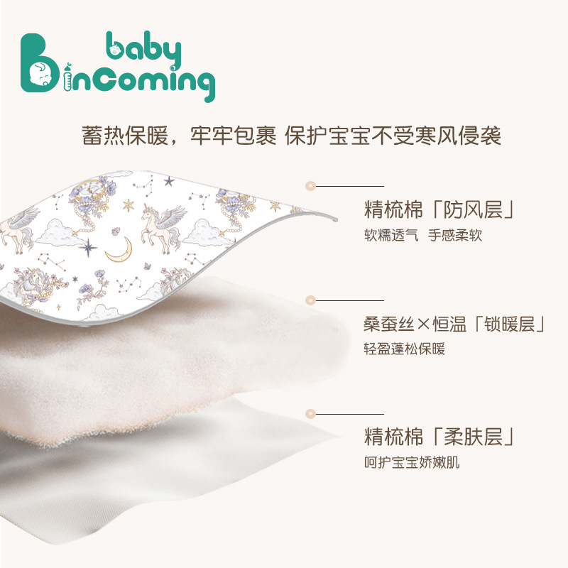 Mulberry Silk Constant Temperature Quilt Newborn Baby Quilt Newborn Pure Cotton Type a Quilt Thickeneded Winter Baby Delivery Room Bag Sheet
