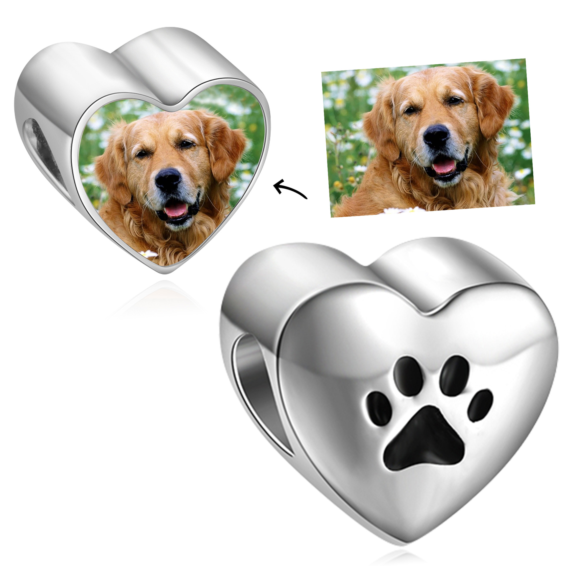 DIY Beaded Bracelet Necklace Dual-use Accessories S925 Sterling Silver Beads Sticker Photo Foreign Trade in stock Wholesale