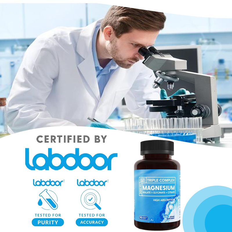 Cross-Border Tk Hot-Selling Magnesium Capsules Magnesium Capsules 90 Capsules Source Factory Direct Sales and Processing