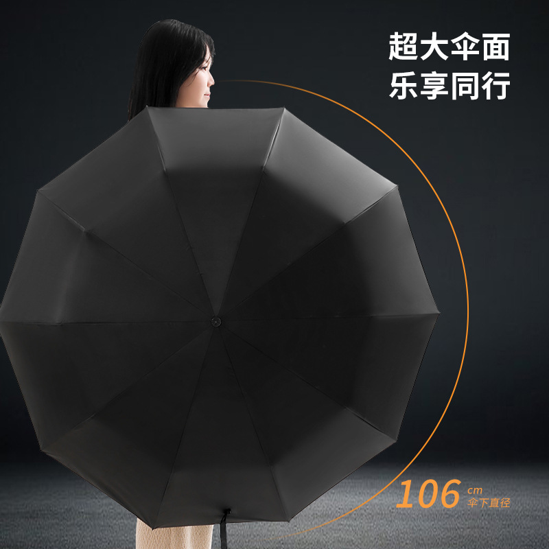 Customized Advertising Umbrella, Fully Automatic, Simple Imitation Wooden Handle Umbrella, 10 Ribs, Strong, Water-Repellent and Wind-Resistant, 70% off Stack Double Umbrella