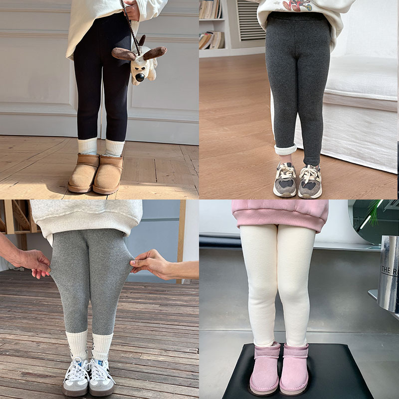 Теплые флисовые леггинсы для девочек с подкладкой из шерсти, 350 г