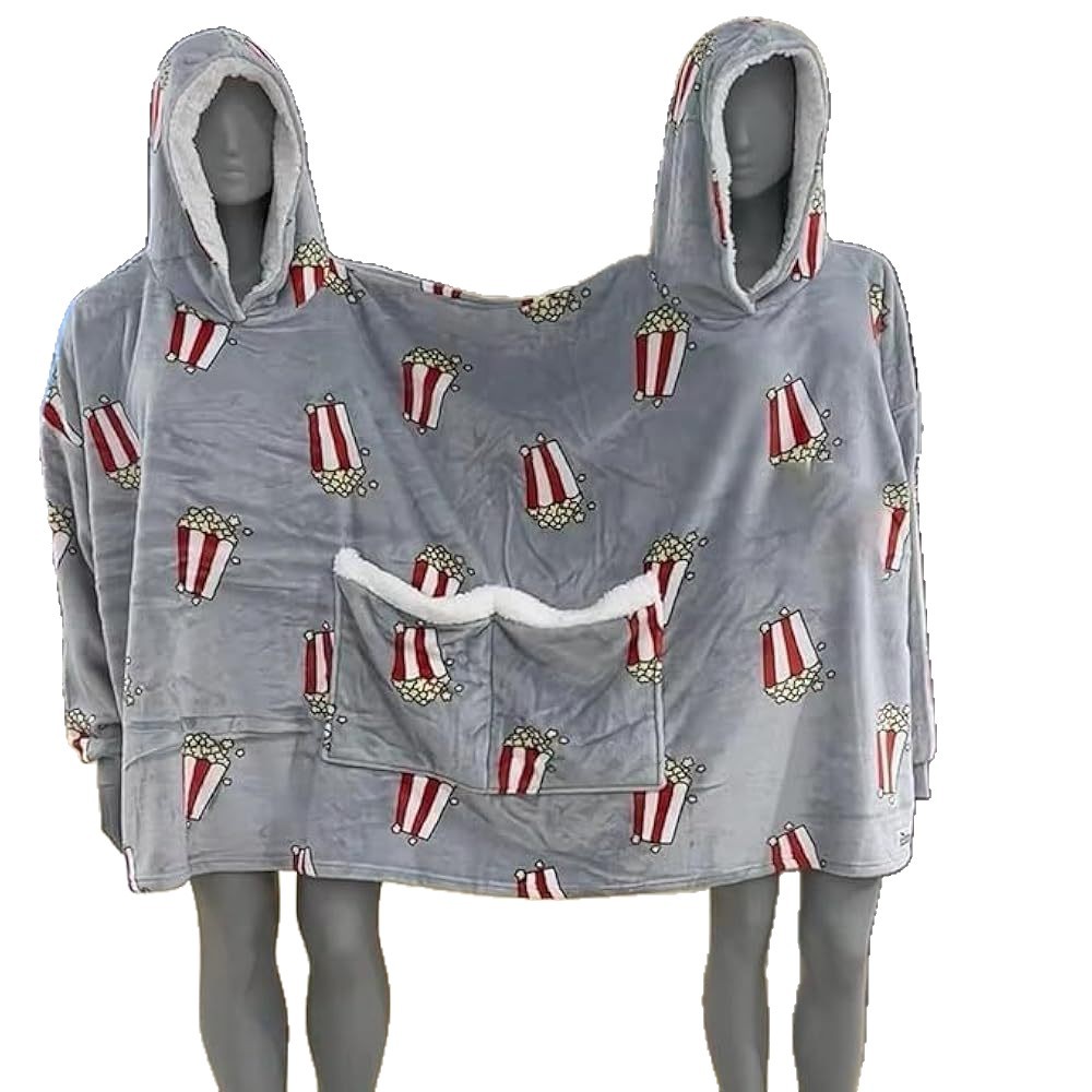 Autumn and Winter New Popcorn Couple Pajamas Creative Warm Intimate One-Piece Home Clothes Drama Blanket Couple Onesies