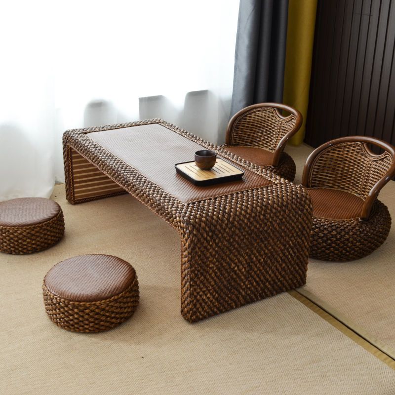 Rattan Tatami Coffee Table, Table and Chairs, Home Balcony Bay Window Table, Japanese Style Small Table, Zen Tea Drinking Platform, Kang Low Table