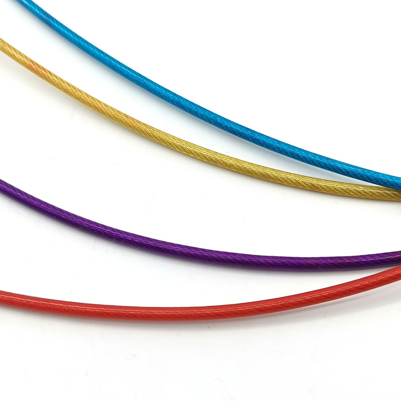 Galvanized plastic coated steel wire rope 2mm red blue pink golden yellow green Milky White purple black PVC rope