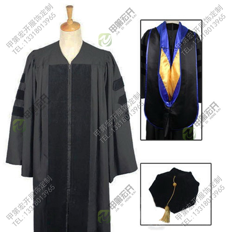 Jiadi Hongkai American Doctor Slot Robe American Professor Academician Degree Clothing Tutorial Clothing Graduation Dress Factory
