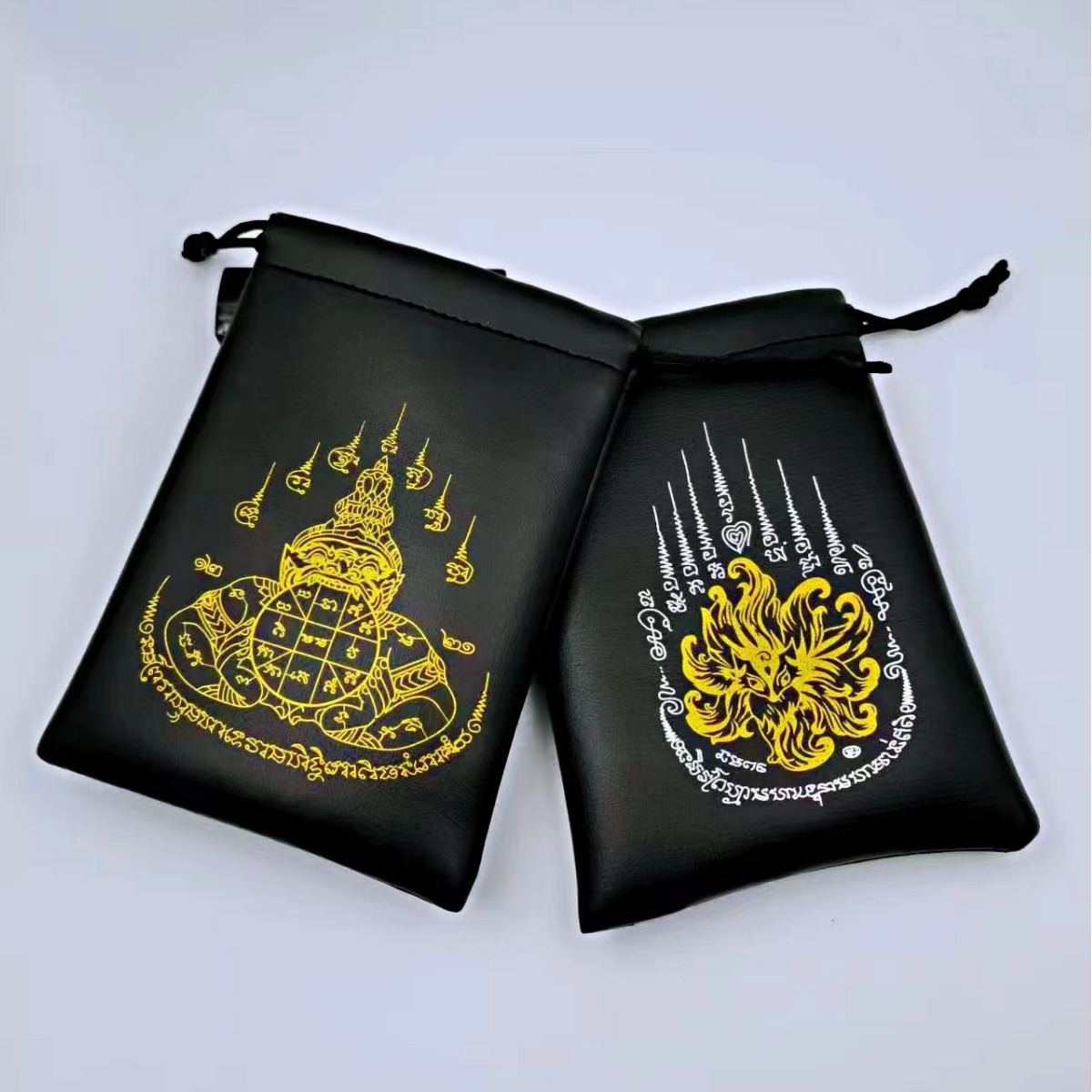 Authentic Thai-Style Buddhist Amulet Storage Bag, Drawstring Pouch, Special Bag for Amulets