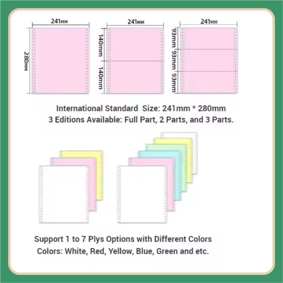 Cross-Border English Delivery Note Computer Printing Machine Printing Paper 2, 3, 4, 5, 6-Part Shipping Note List Carbonless Copy