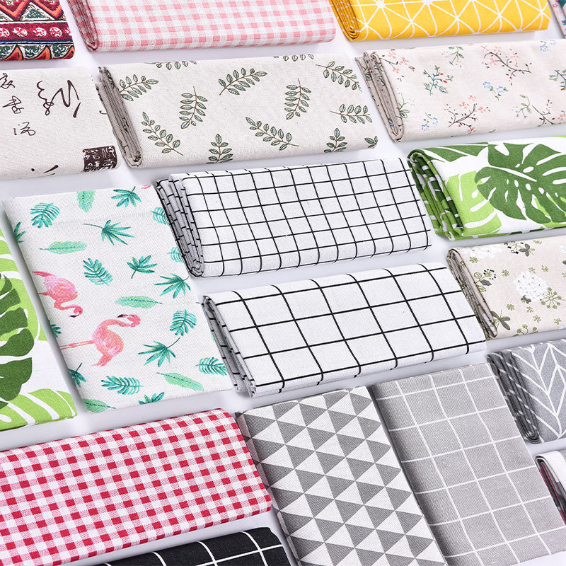 [A large number of in stock can be wholesale] cotton and linen fabric printed cloth plaid cloth curtain sofa fabric ins style tablecloth