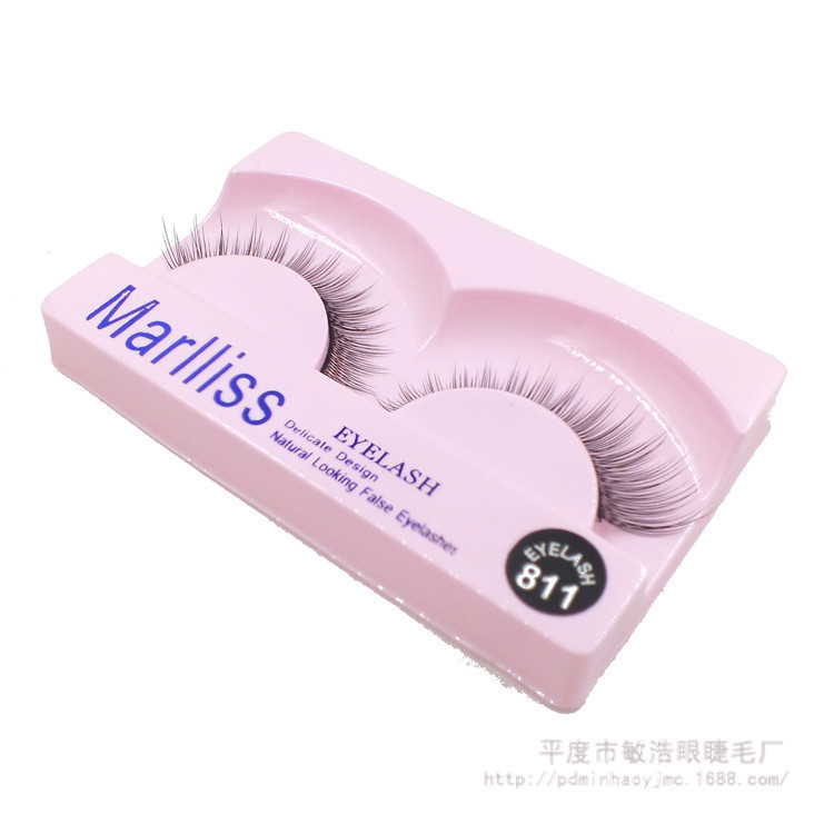 Handmade 811 Style False Eyelashes, Elongated and Tapered, a Pair of Wholesale Eyelashes from the Manufacturer, Naturally Dense