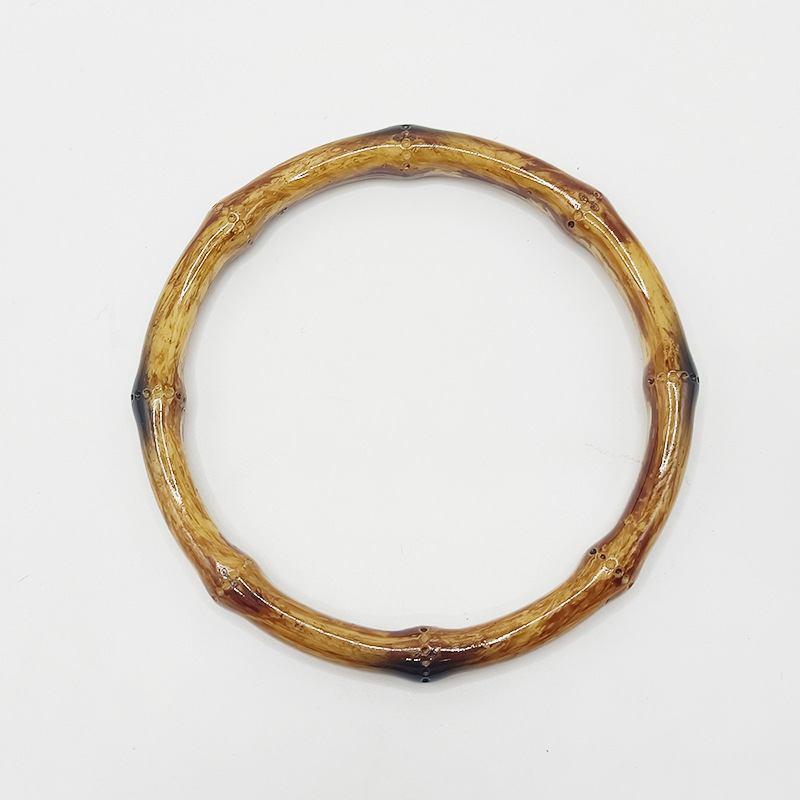 DIY Luggage Accessories Imitation Bamboo Round Handle Plastic Satchel Large 12.5cm Round Handle National Trend