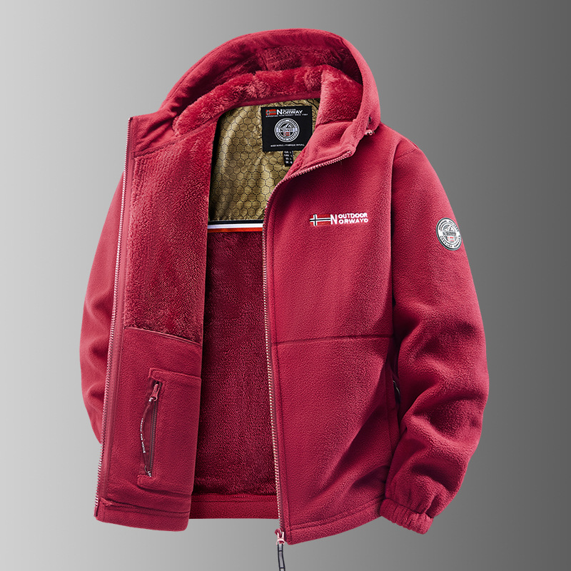 Cross-Border Wholesale Winter Large Size Middle-Aged and Elderly Men's Jackets Youth Fleece Sports Couple Models Norwegian Warm