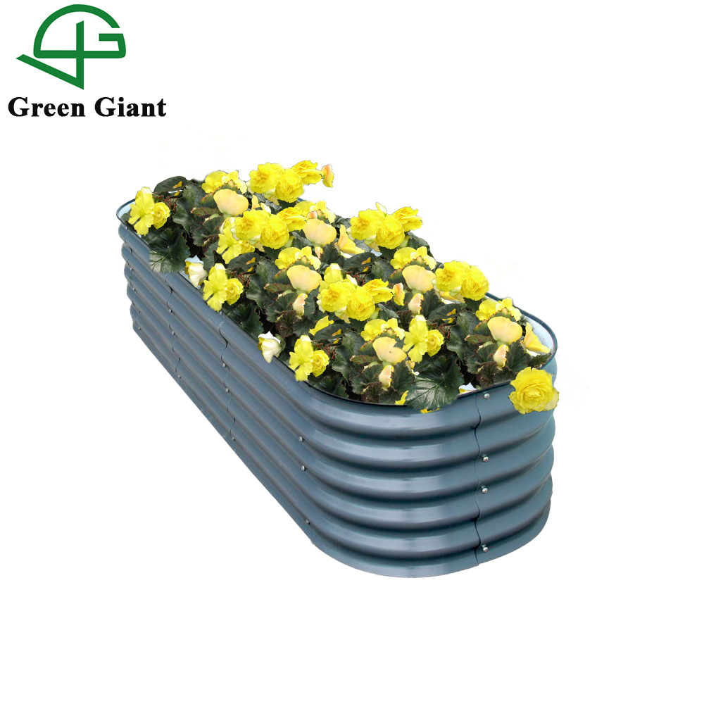 Amazon 17inch High Metal Garden Bed Galvanized Sheet Planting Box Vegetable Box Flower Bed Flower Box High Quality Galvanized