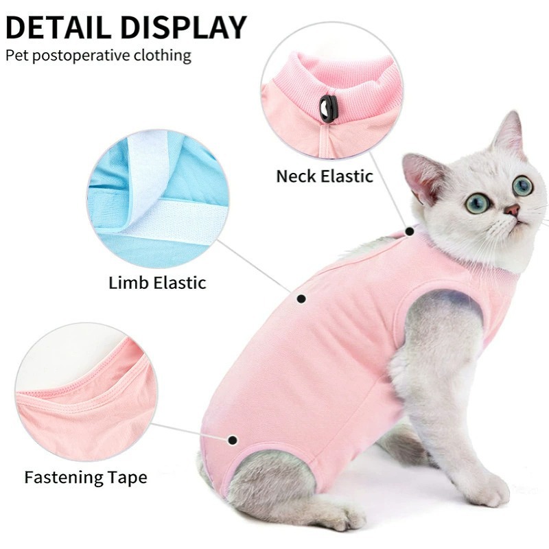 Cross-Border Cat Sterilization Clothing, Pure Cotton Cat Surgical Clothing, Comfortable and Breathable Postoperative Anti-Licking Pet Sterilization Clothing, Postoperative Clothing