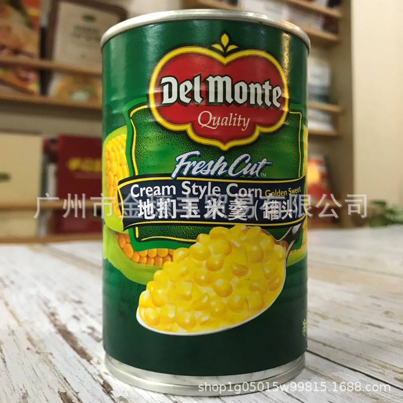 Wholesale DelMonte sweet corn grains canned 420g corn grains corn soup porridge pizza syrup salad