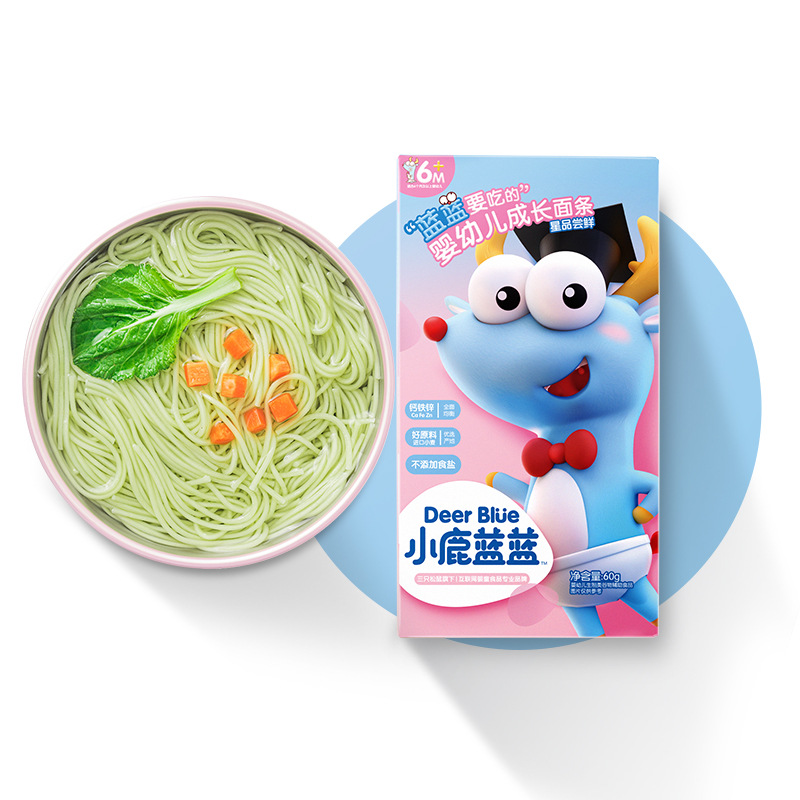 Official genuine goods deer blue and blue tasting pack baby rice cake 21g cod sausage 70g puff 21g noodles 60g