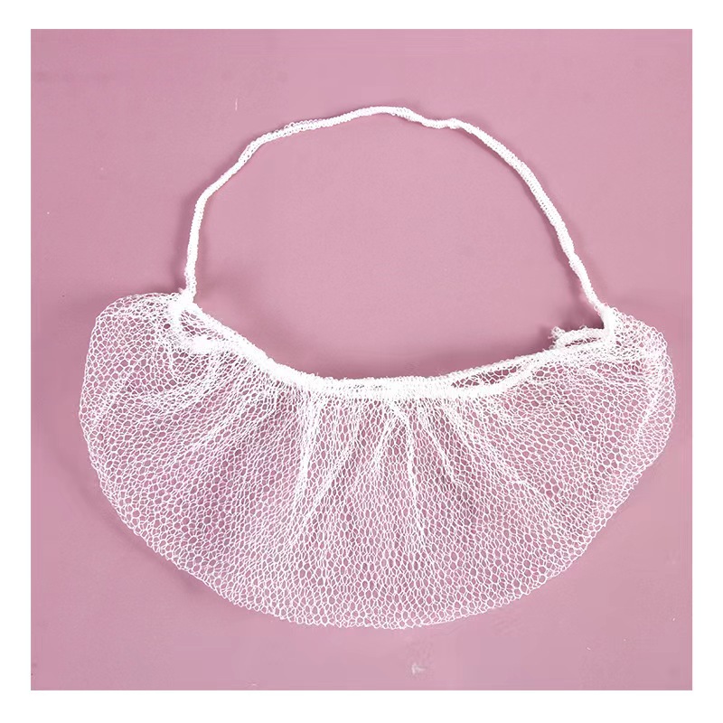 Disposable beard cover PP non-woven white-blue head-hanging anti-drop breathable nylon mesh single and double-tendon beard cover