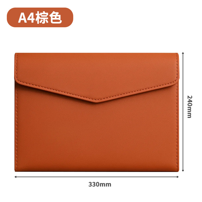 A4 Business Leather Storage Document Document Test Paper Holder Waterproof Large Capacity Document Bag Customizable with Printable Logo
