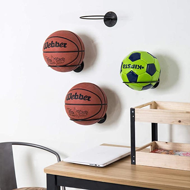 Temu Wall-Mounted Basketball Rack Iron Art Basketball Football Rack Multi-Purpose Ball Display Shelf Storage Rack Display Rack