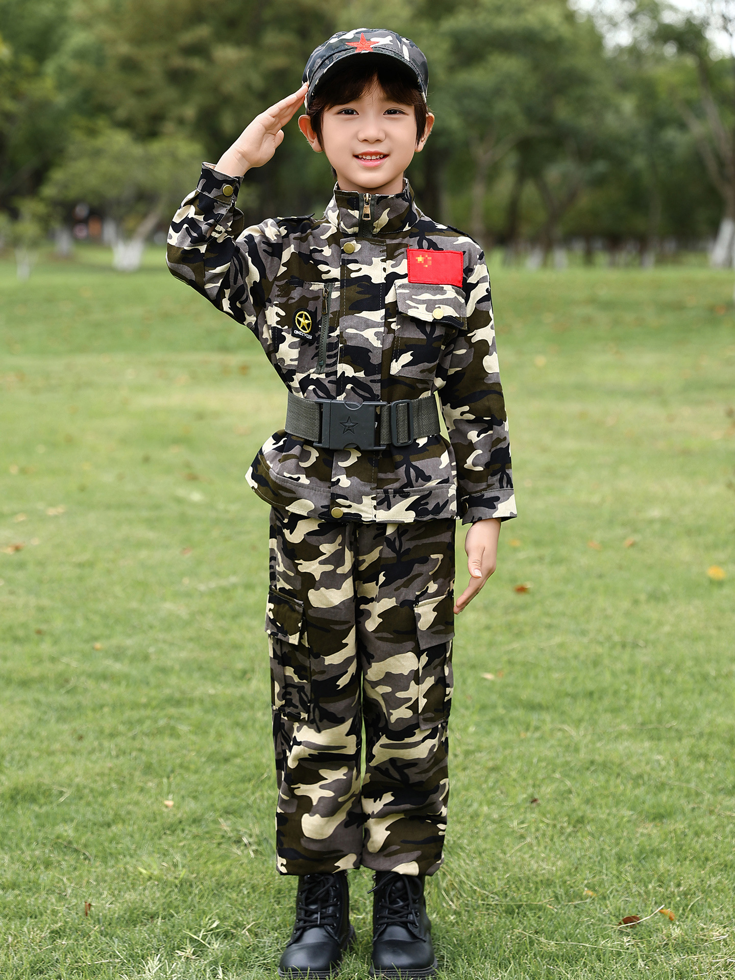 Children's Camouflage Suit, Boy's Performance Suit, Primary School Student Summer Camp Military Training Suit, Summer June 1St Performance Suit, Pure Cotton