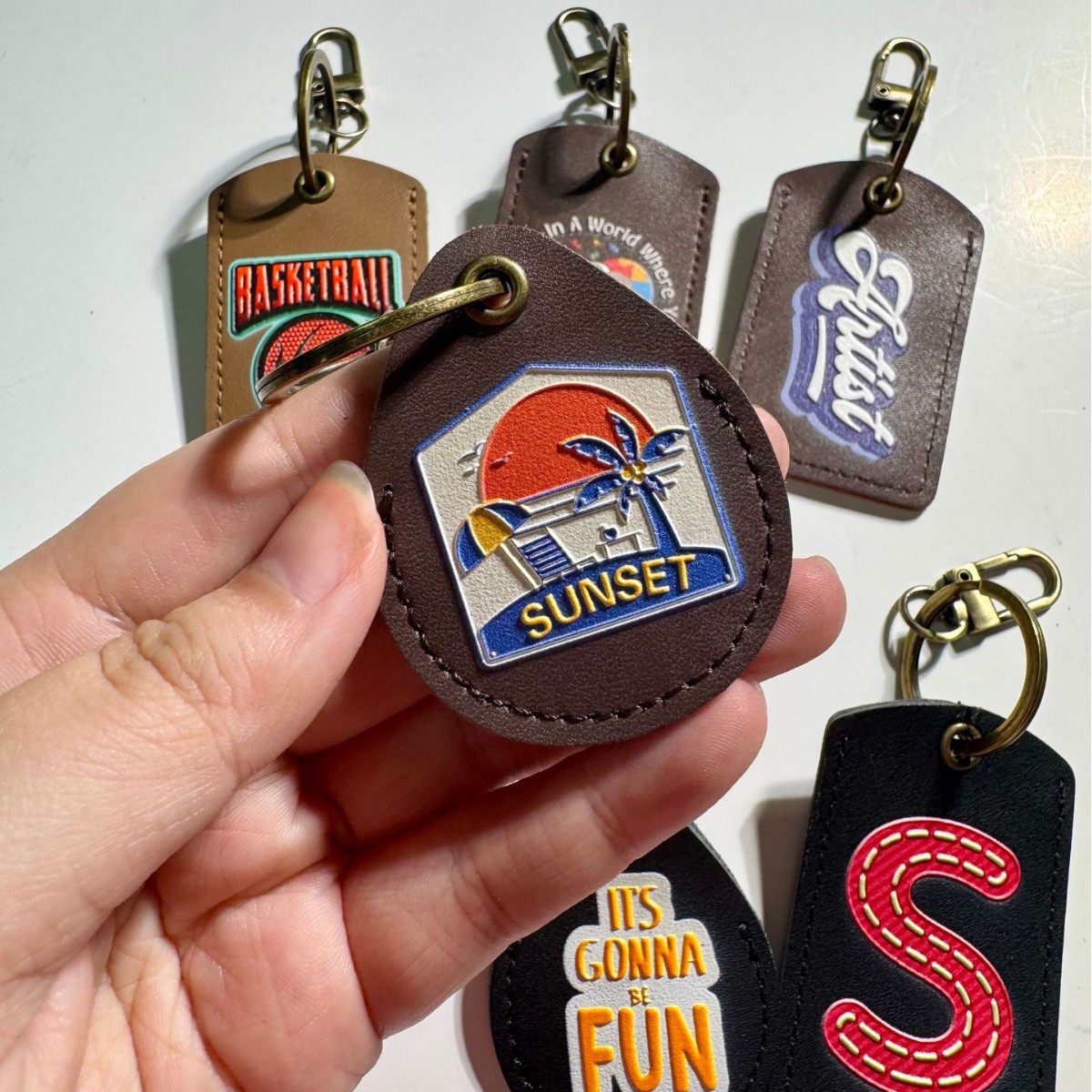 Backpack Pendant Decoration Leather Uv Printing Graphic Logo Color Printing Customization Factory Wholesale Flatbed Printing