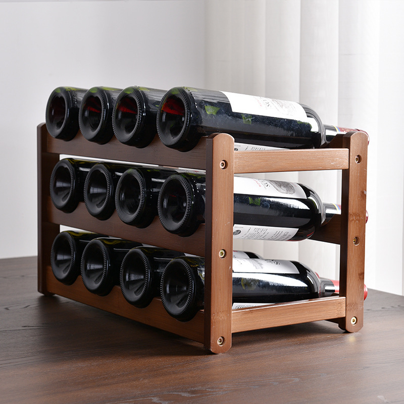 High-Quality Wine Rack Ornaments Wine Rack Solid Wood Household Small Modern Simple Wine Cabinet Wine Grid