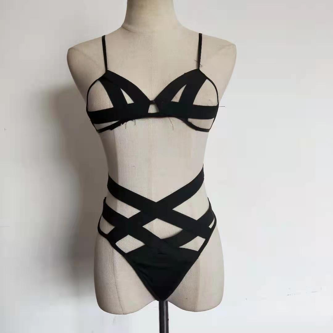 Cross-Border Processing of Sexy Lingerie 9956 Lao Kong Three-Point Strap Bra and Panties Sexy Lingerie Set