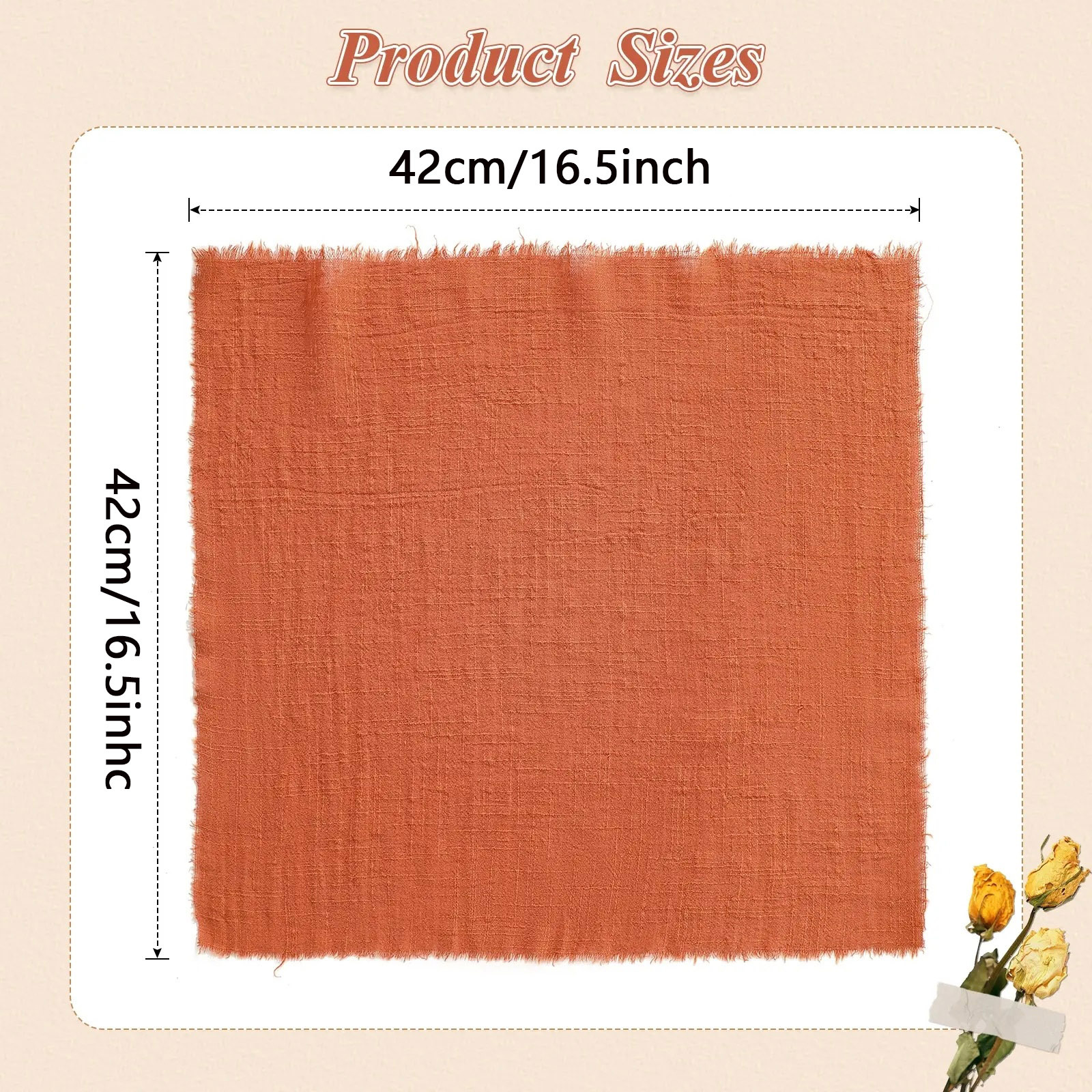 Cross-Border Solid Color Raw Edge Napkin Cloth Wrinkled Cloth Wedding Party Cloth Tassel Placemat Cotton Amazon Source Manufacturer