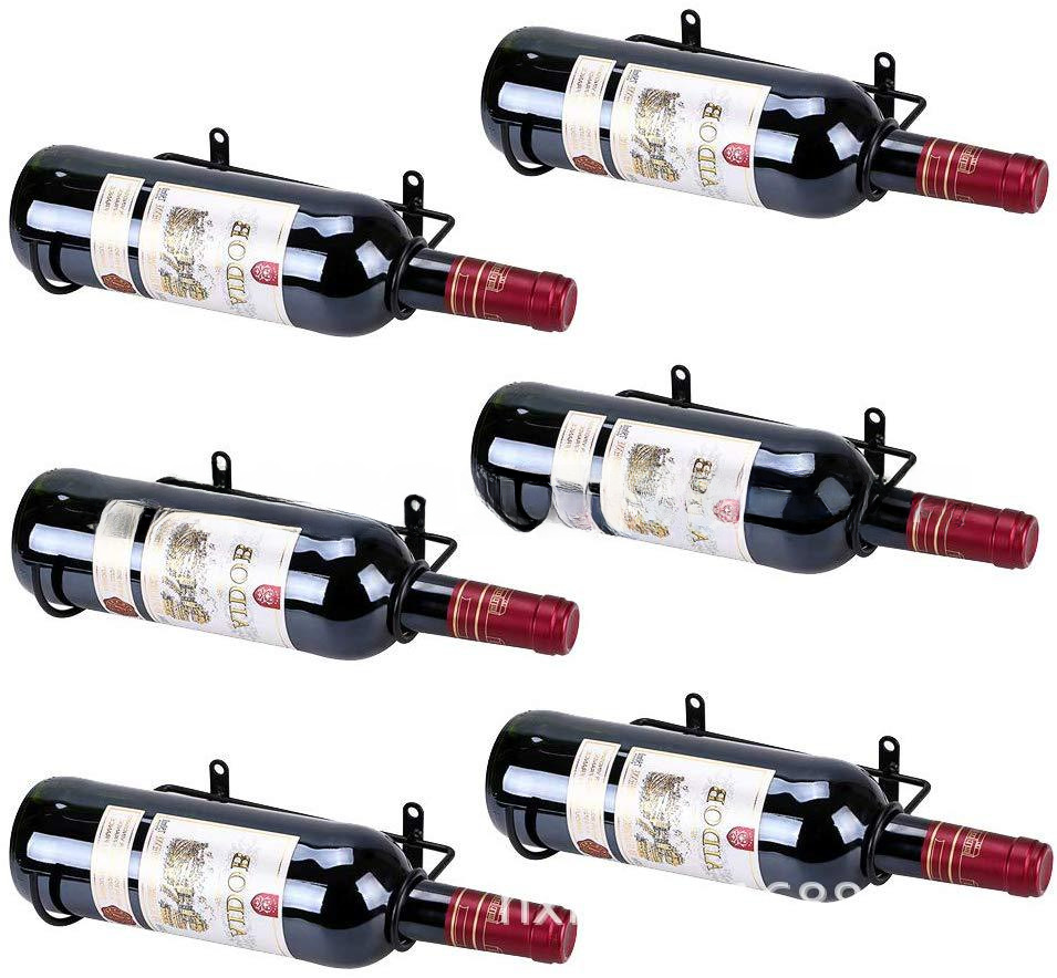 Simple Single Bottle Wall-Mounted Wine Rack Red Wine Bottle Display Rack Metal Hanging Wine Rack