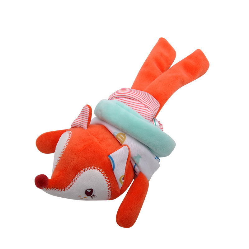 New baby animal pull shock car hanging toy baby stroller pull bell plush bed hanging doll factory direct wholesale