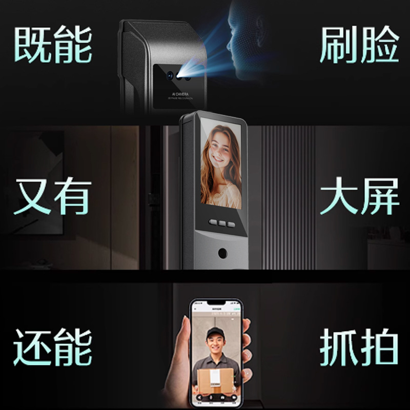 Palm Vein 3D Face Recognition Smart Door Lock Password Lock Fingerprint Lock Intercom Smart Lock Monitoring Cross-Border Graffiti
