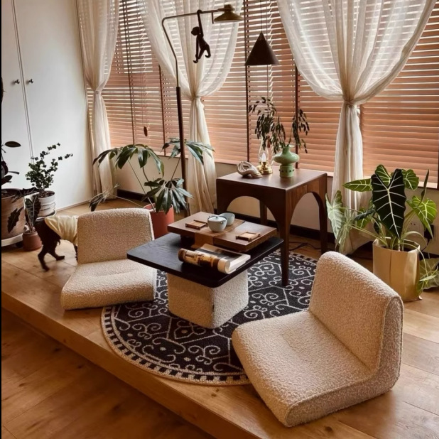 Tatami Solid Wood Nordic Coffee Table Small Apartment Balcony Floor Mat Japanese Tea Table Sitting Simple Home Bedroom Bay Window