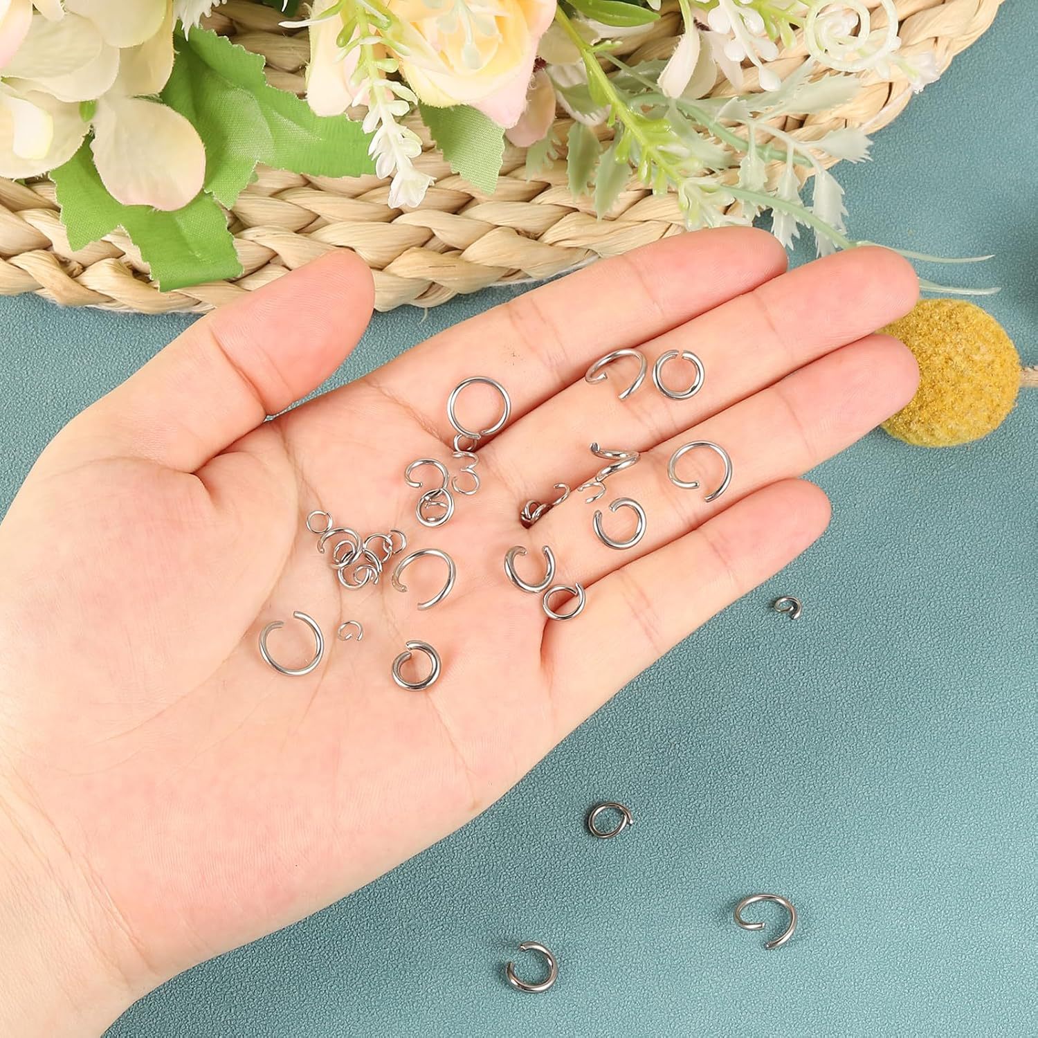 Open Ring High Strength Titanium Steel Connecting Ring Handmade DIY Stainless Steel Jewelry Accessories Connecting Ring Necklace Closed Ring