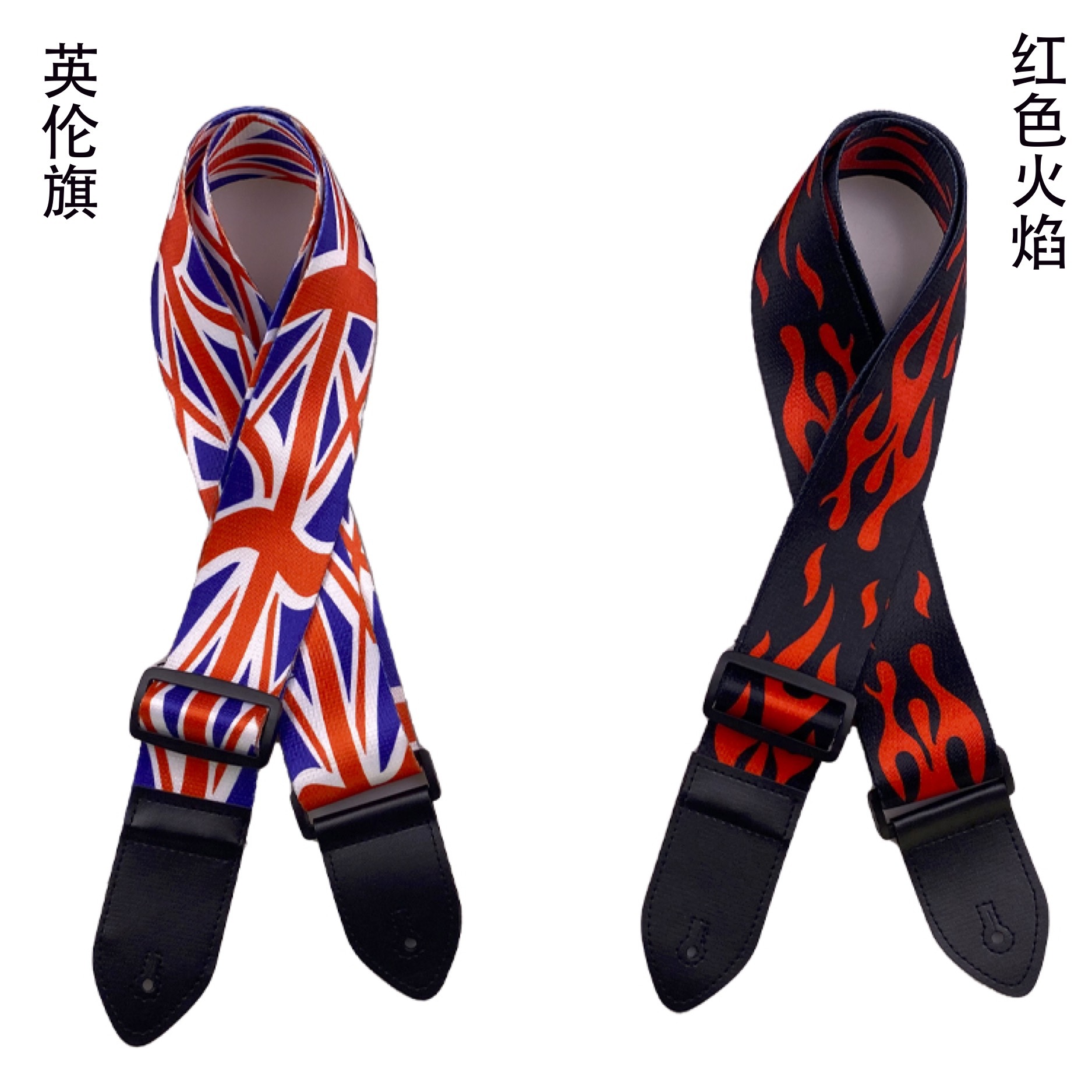 Heat Transfer Guitar Strap Wholesale Folk Guitar Shoulder Strap Ethnic Style Widened Electric Guitar Polyester Printed Strap