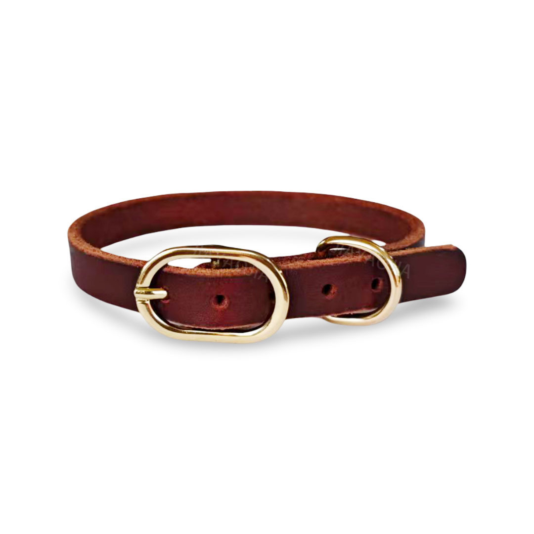First-Layer Cowhide Pet Collar, Dog Collar, Neck Collar, Genuine Leather Collar, Dog Collar, Full-Grain Simple Collar