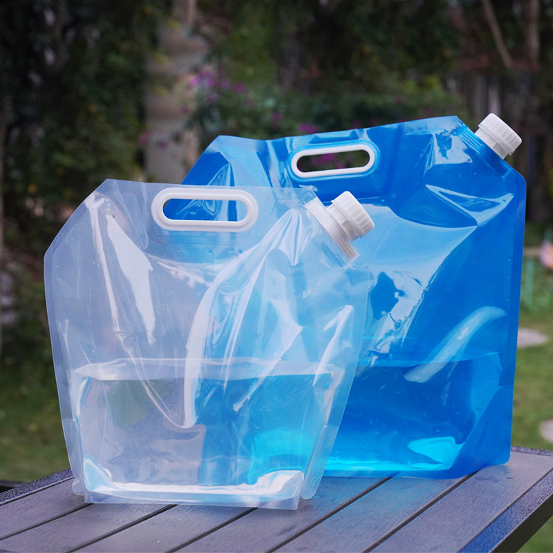 Outdoor large capacity convenient water bag transparent 10L folding water bag bulk beer bag travel mountaineering camping water bag