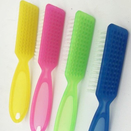 Cross-border special for transparent long handle nail brush with handle nail art plastic dust brush multifunctional horn brush suit
