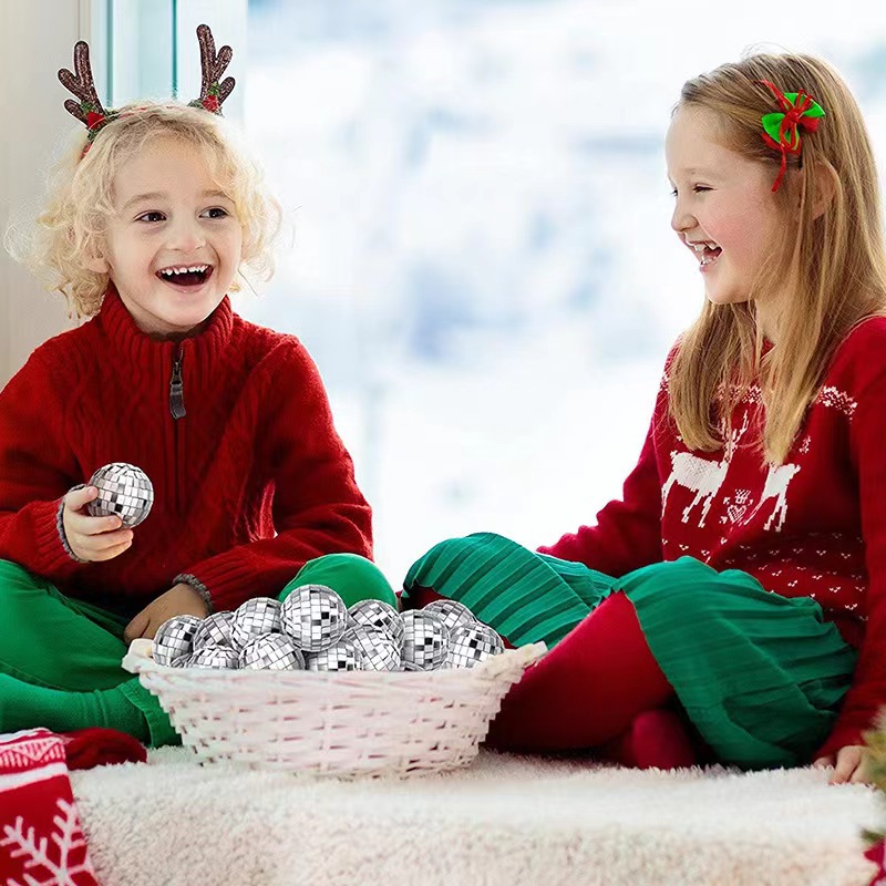 Amazon Hot Sale Colorful Foam Glass Hoodless Cake Decoration Ornaments Bar Wedding Decoration Christmas Mirror Ball