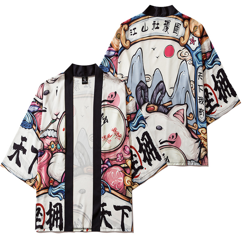2023 взрывной Amazon AliExpress горячий японский кимоно в стиле анимации большого размера, свободный для мужчин и женщин