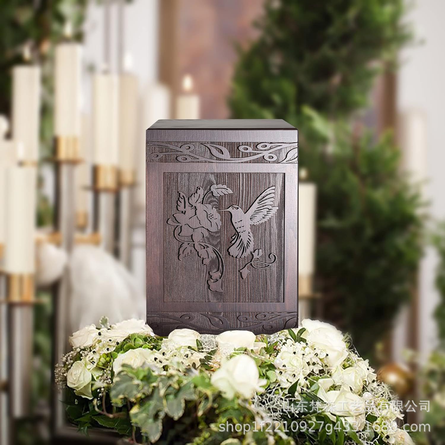 Pet Funeral Box Pet Ashes Storage Box Solid Wood Curns Pet Funeral Supplies Desktop Commemorative Box