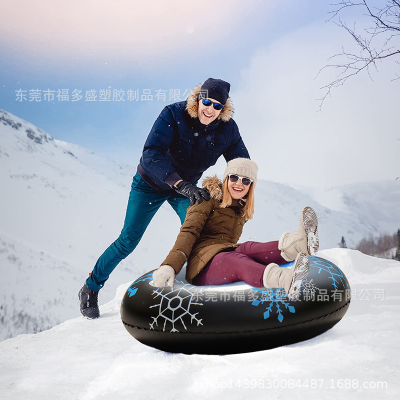 In-Stock Inflatable Snow Tube 47inch Sled Heavy-Duty Snow Tube Thickened Leisure Winter Inflatable Snow Tube Ski Ring