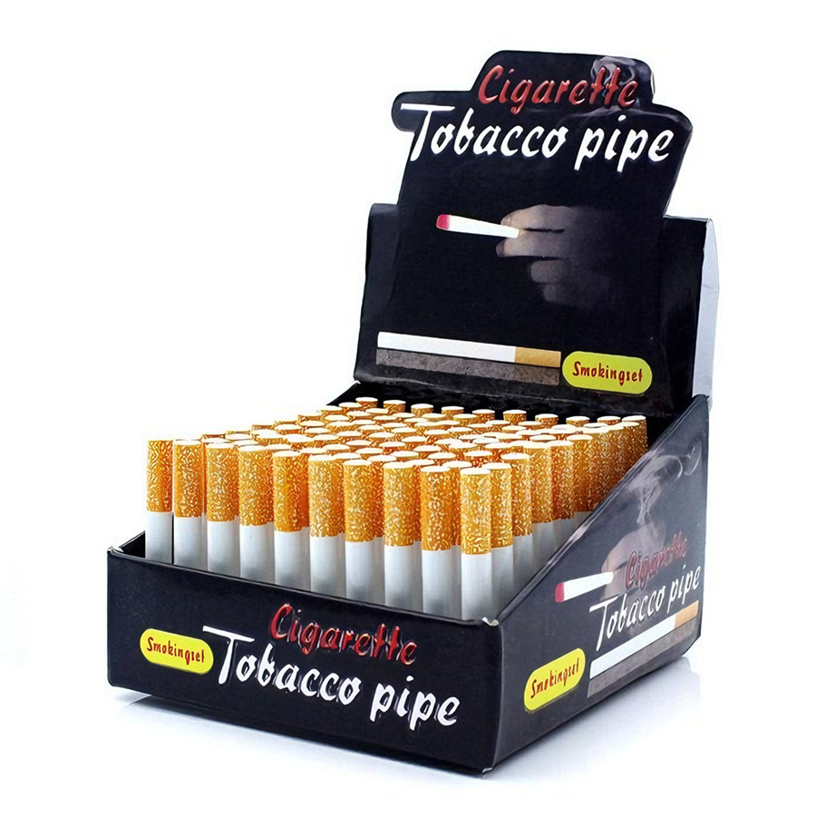 Cross-Border Aluminum Alloy 55Mm78Mm Cigarette-Shaped Pipe Round Snuff Pipe Snuff Pipe