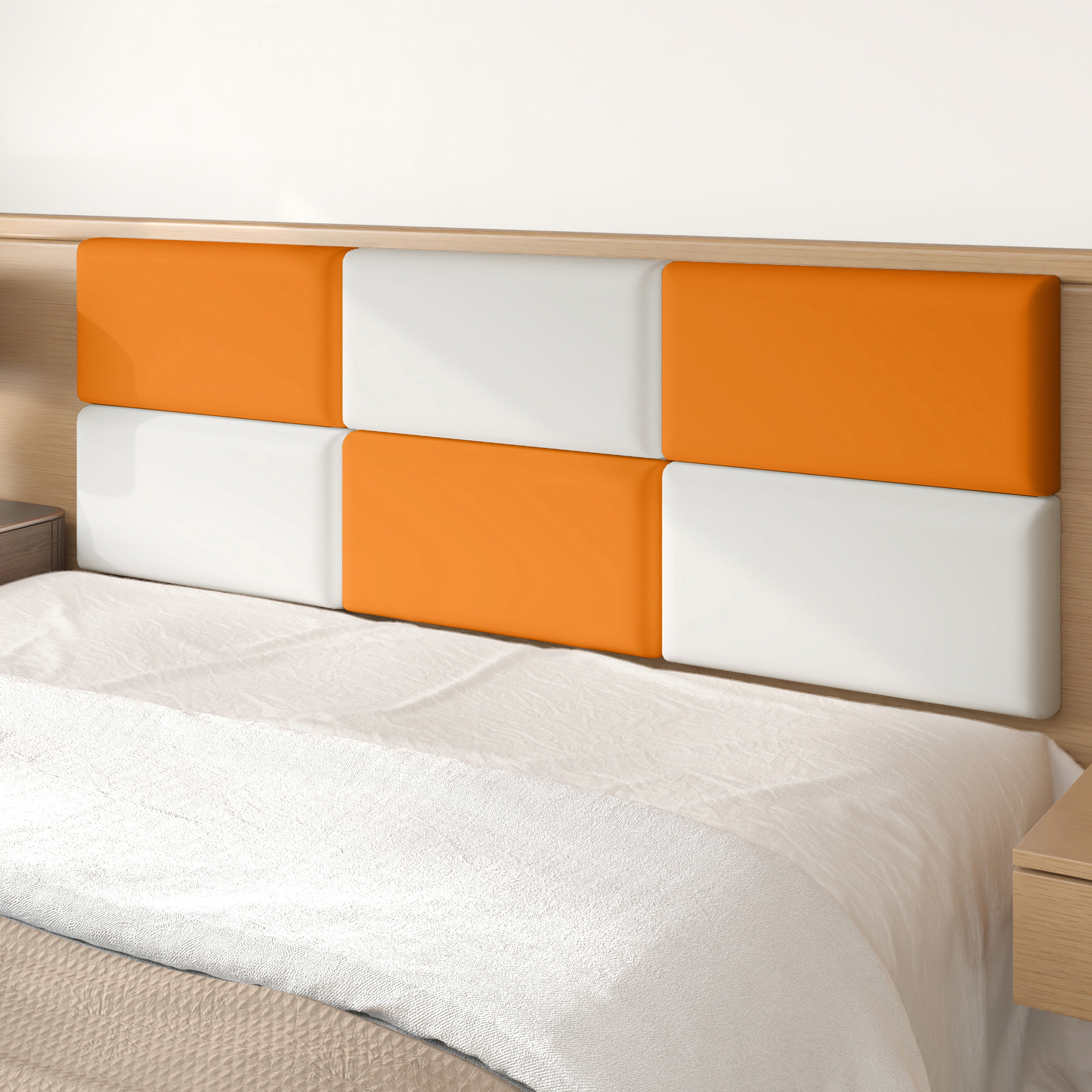 Tatami Wall Wrap Soft Package Self-Adhesive Formaldehyde-Free Bedside Wall Veneer Wall Anti-Collision Kidsren's Room 3D Stereo Thickeneded Cushion