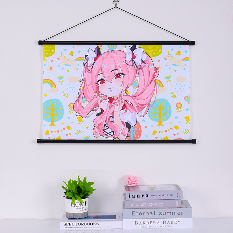 Cross-Border Decorative Paintings, Animation Scroll Hanging Paintings, Customized Animation Two-Dimensional Peripheral Cloth Paintings, Factory Wholesale and Delivery