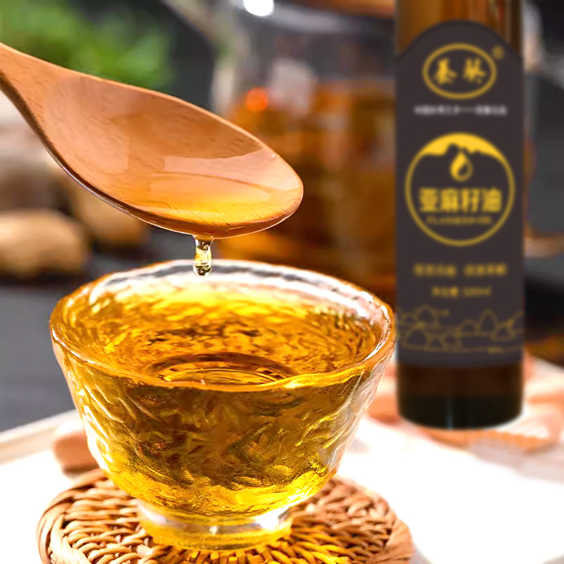 Pure linseed oil 500 ml two bottles gift box first grade cold pressed edible oil manufacturer